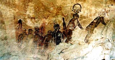 Höhlenbild aus der Rundkopfperiode, Tasilli N' Ajjer, Algerien